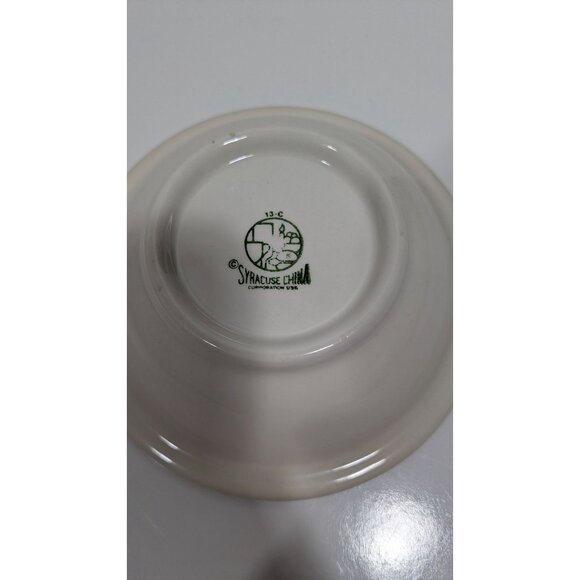 Syracuse China Dewitt Clinton Pilgrim 6" Rim Cereal Bowl Floral Bird Vintage USA - Picture 11 of 11